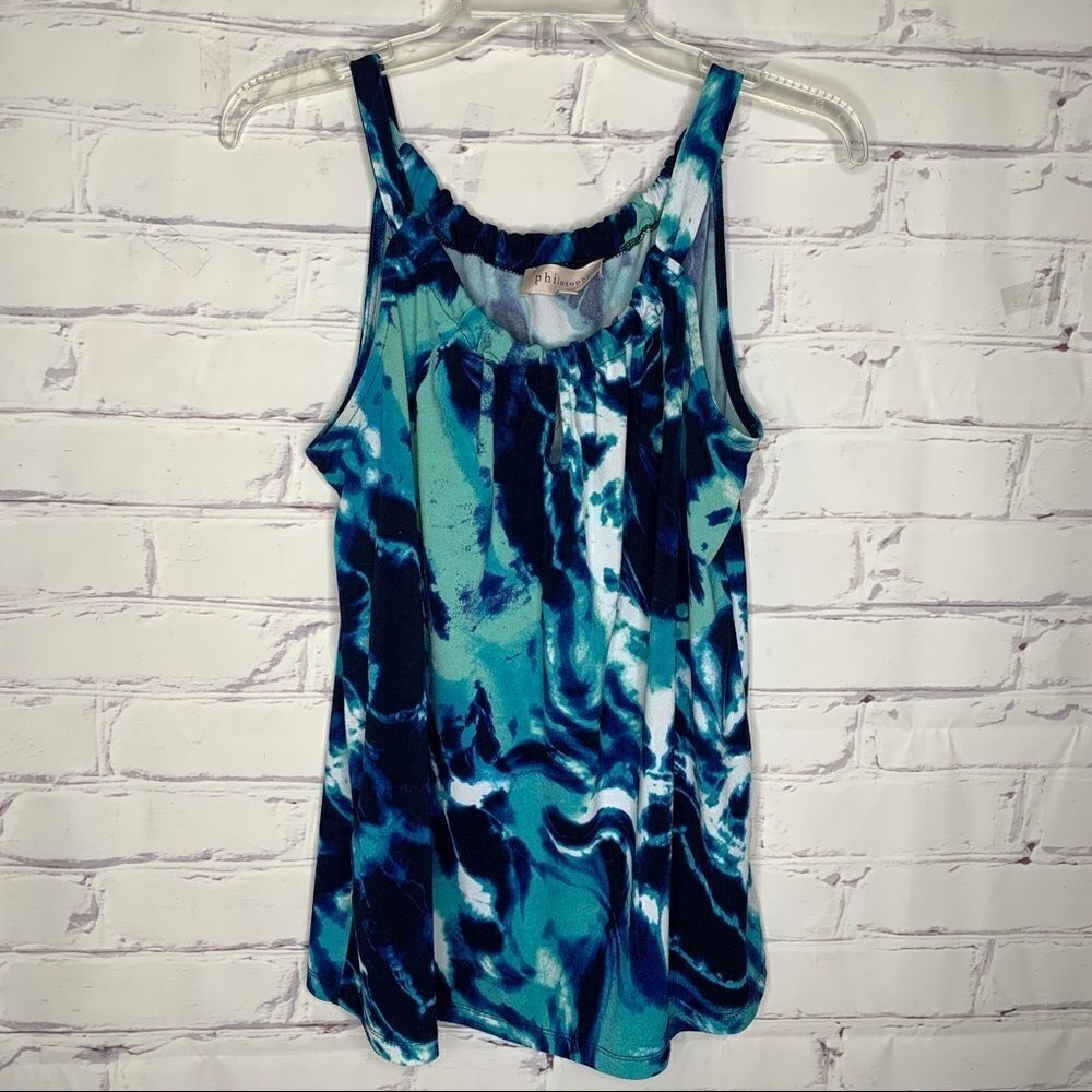 Philosophy blue medium tank top